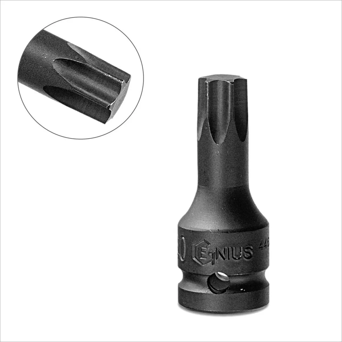 Genius Tools 4460S80 1/2"-os gépi dugókulcs fej, 6-szögű torx, T-80 termék fő termékképe