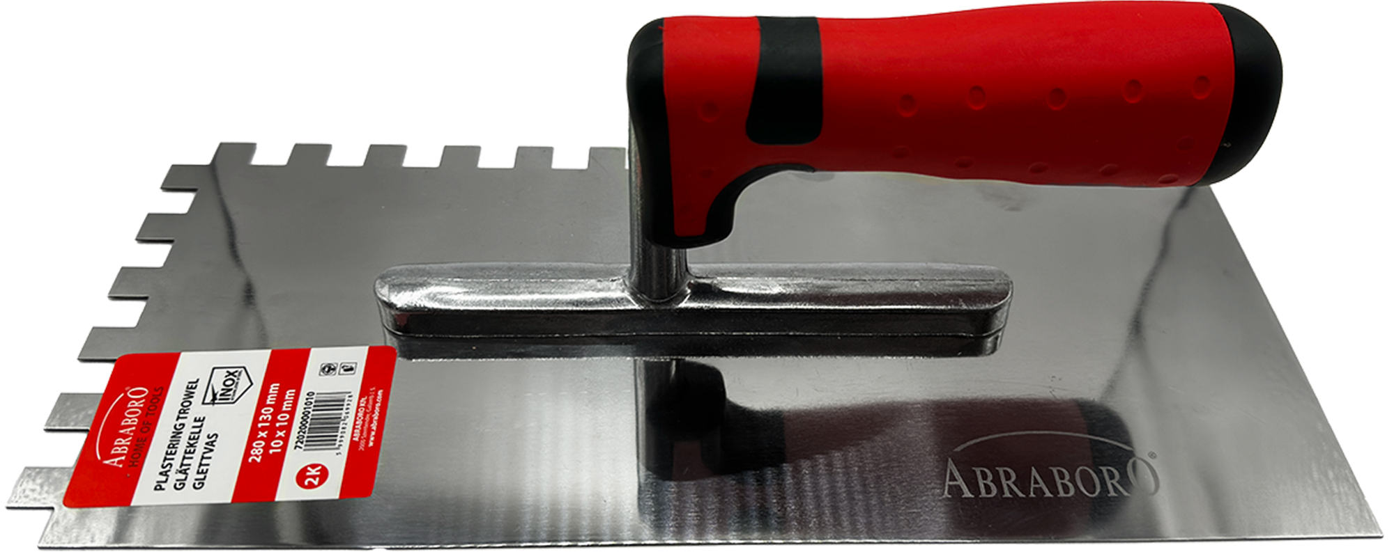 Abraboro INOX fogazott glettelő, 280 x 130 mm, 10 x 10 mm, 6 db/csomag termék fő termékképe