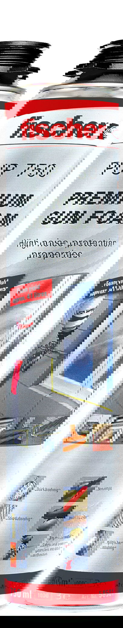 Fischer PUP 750 B3 (H) egykomponensű pisztolyhab, sárga, 750 ml termék fő termékképe